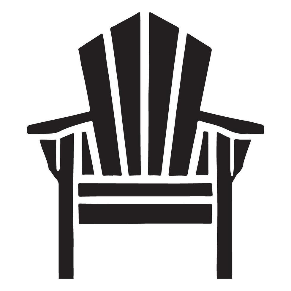 Classic Adirondack Chair Silhouette Illustration for Relaxing vector