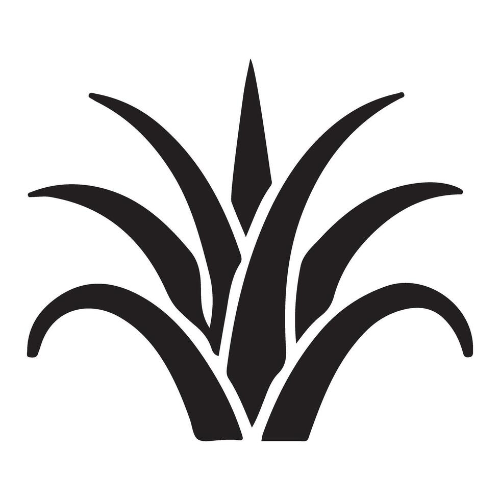 Silhouette of a Tropical Plant with Broad Leaves vector