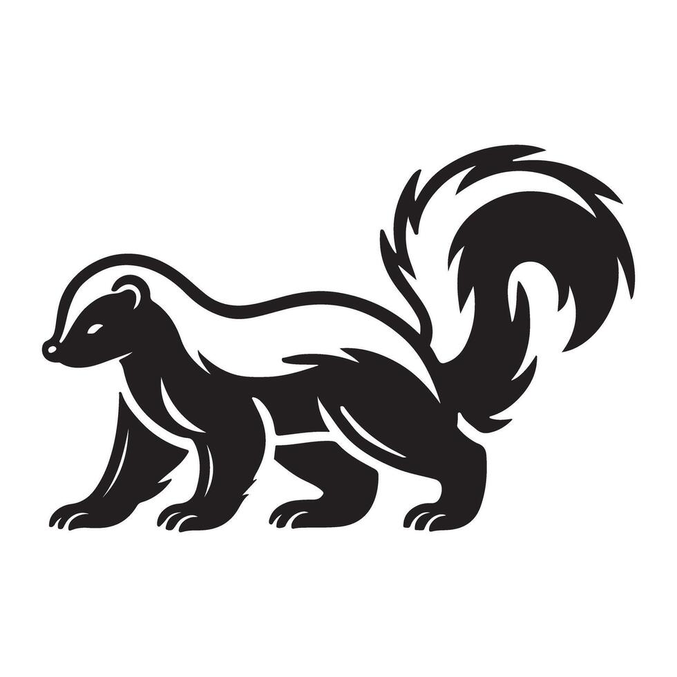 Honey Badger Silhouette Illustration Wild Animal vector