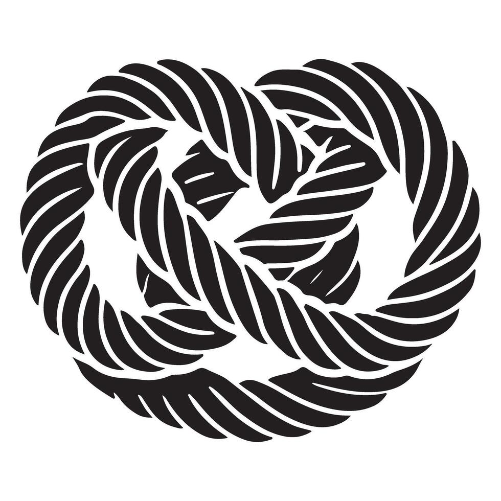 Nautical Rope Knot Silhouette Illustration vector