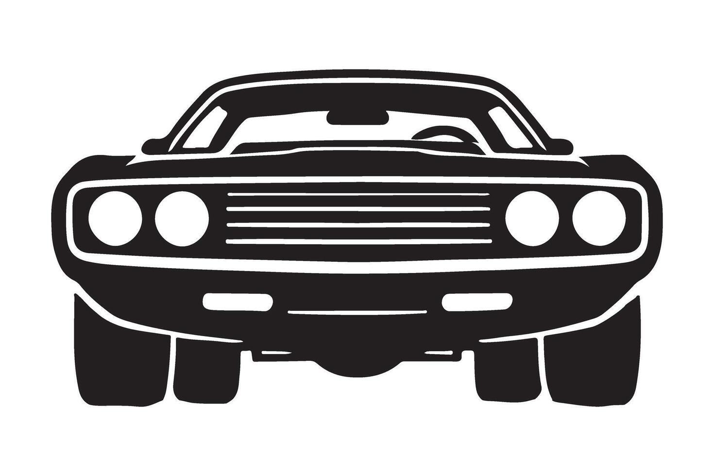 Classic Silhouette Illustration of a Muscle Car vector