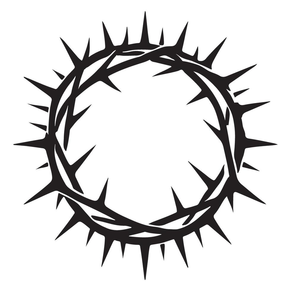Crown of Thorns Silhouette Illustration Design vector