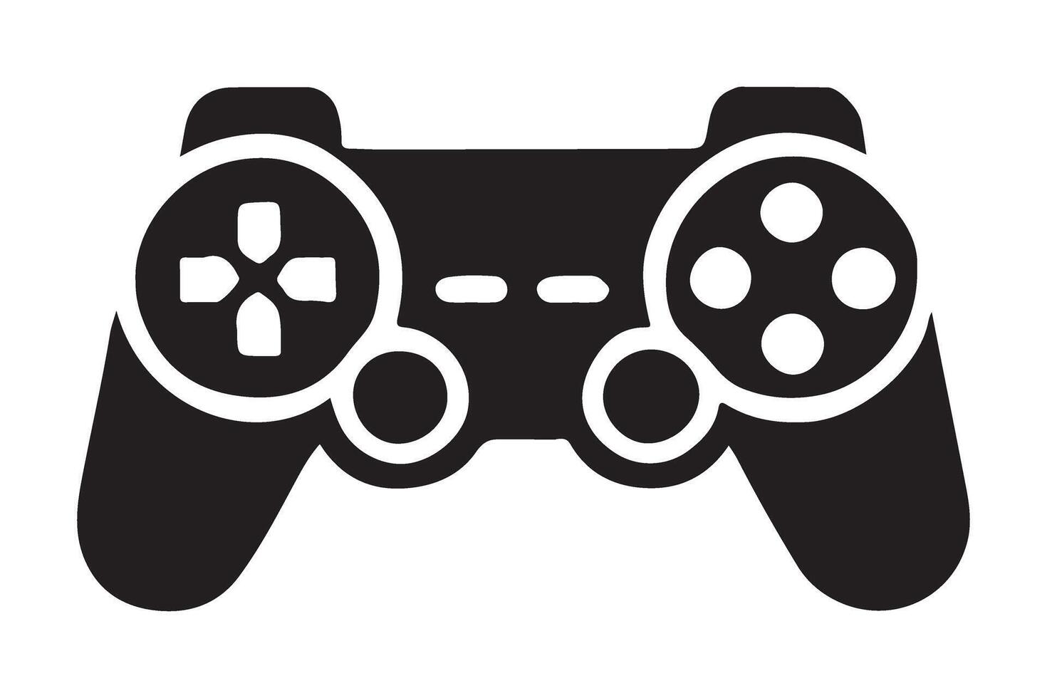 Classic Game Controller Silhouette Icon vector