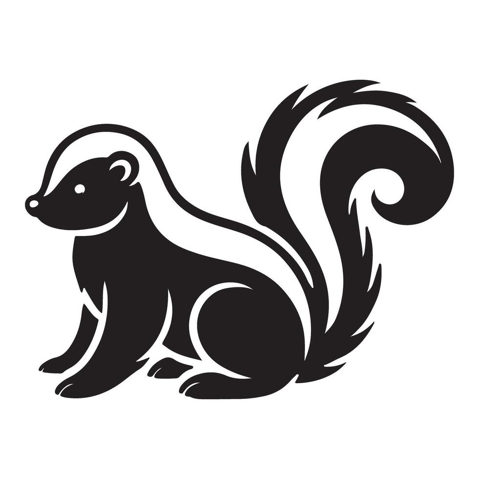 Silhouette of a Skunk Animal Illustration vector