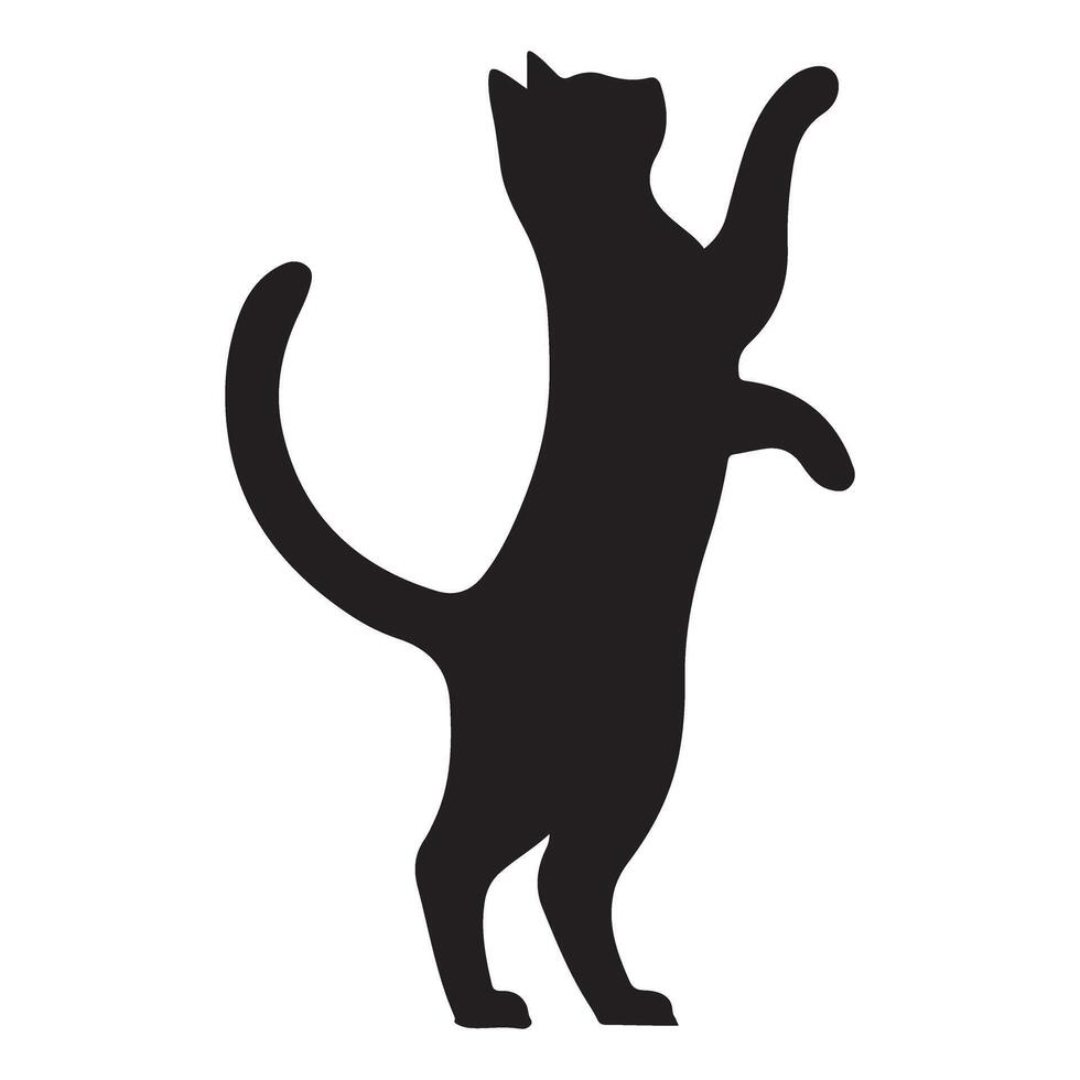 Playful Black Cat Silhouette Graphic vector