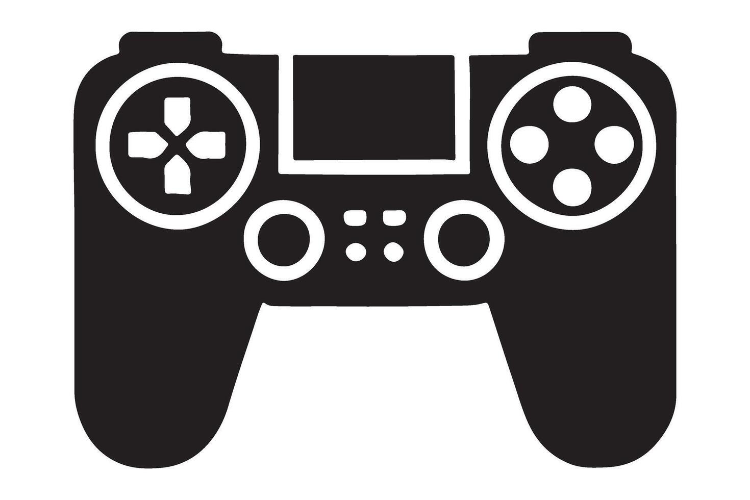 Modern Game Controller Silhouette Art vector