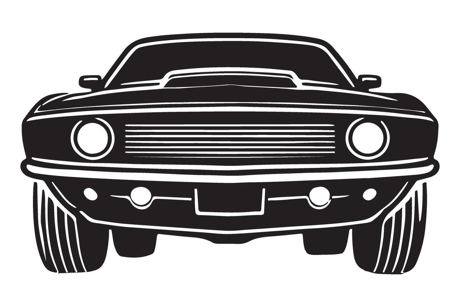 Classic Muscle Car Silhouette Illustration design vector