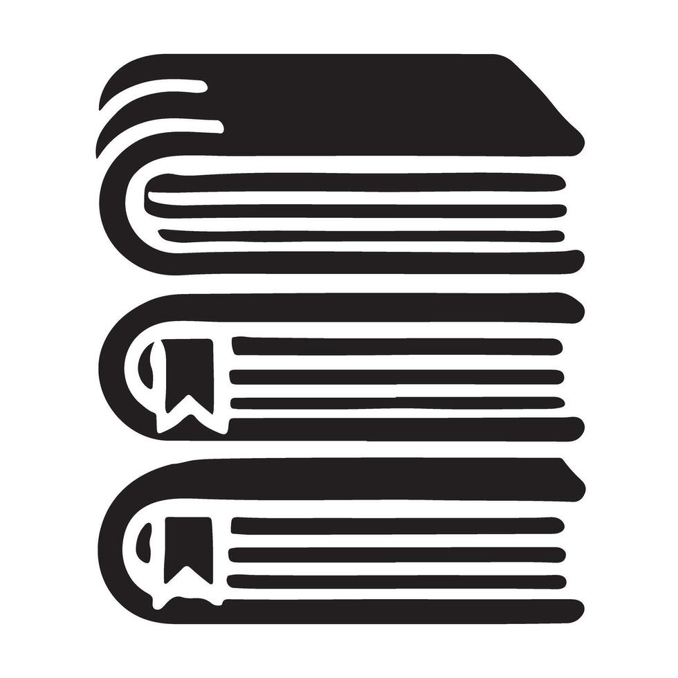 Neat Stack of Books Silhouette Illustration vector
