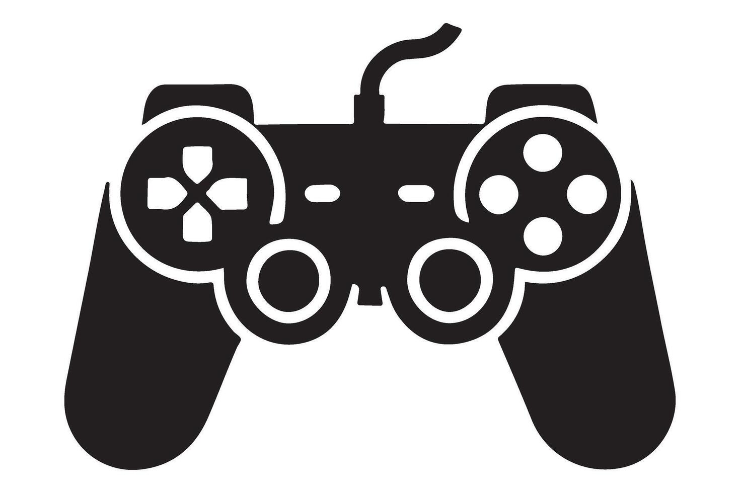Classic Game Controller Silhouette Illustration vector