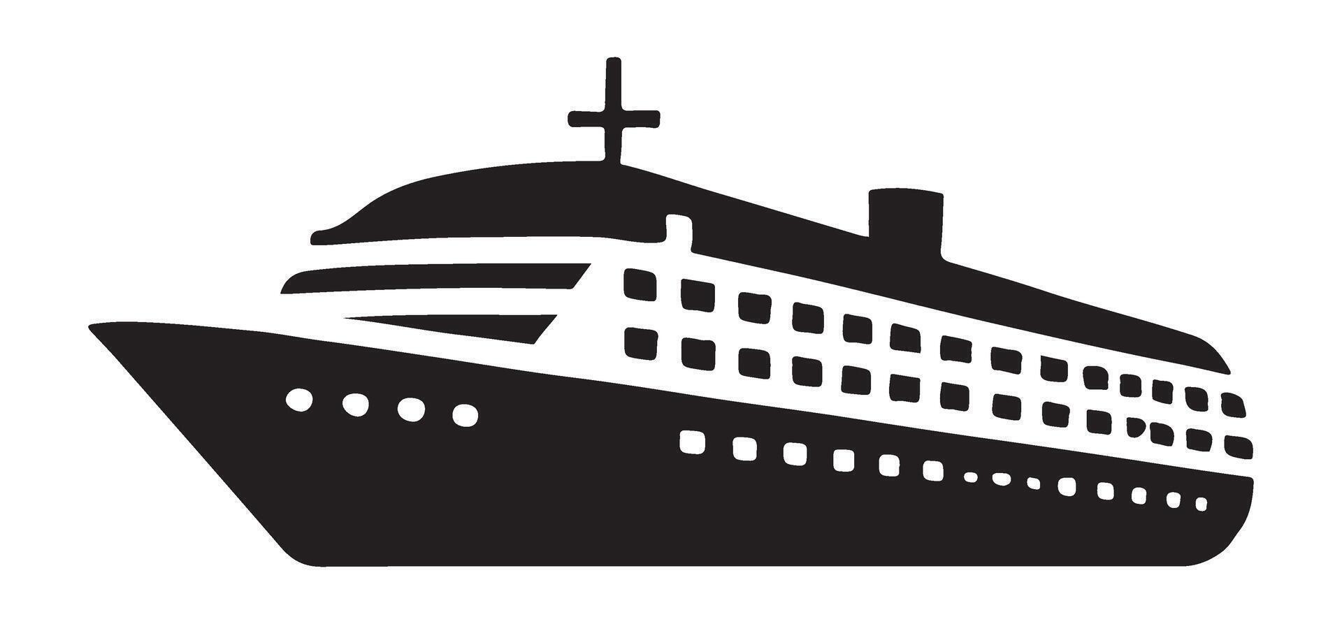 Cruise Ship Silhouette Majestic Ocean Liner vector