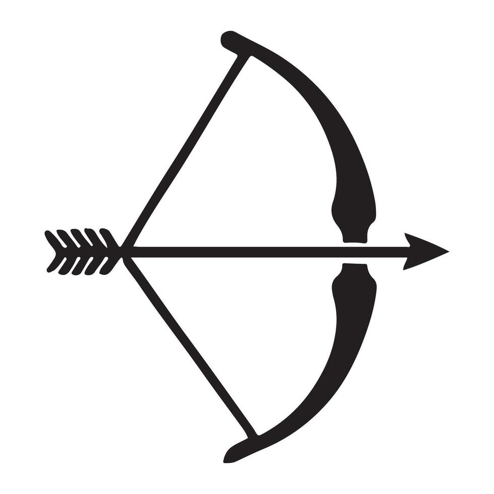 Bow and Arrow Silhouette Illustration vector