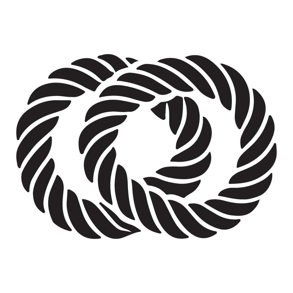 Silhouette Illustration of Intertwined Rope Rings vector