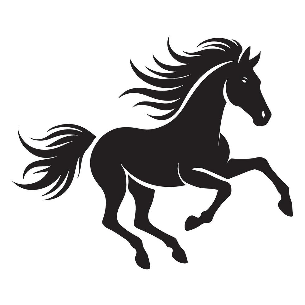 Silhouette of a Running Horse Illustration design vector