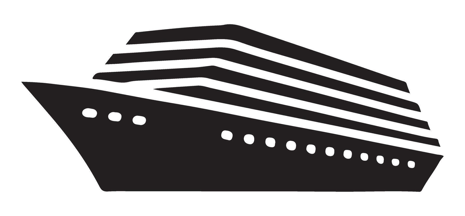 Cruise Ship Illustration for Travel Designs vector