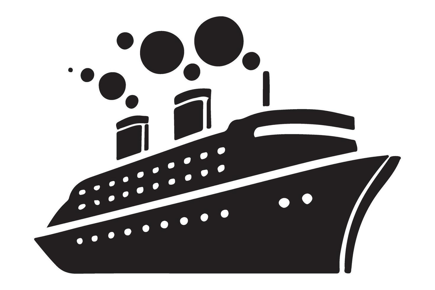 Cruise Ship Silhouette Illustration Design vector
