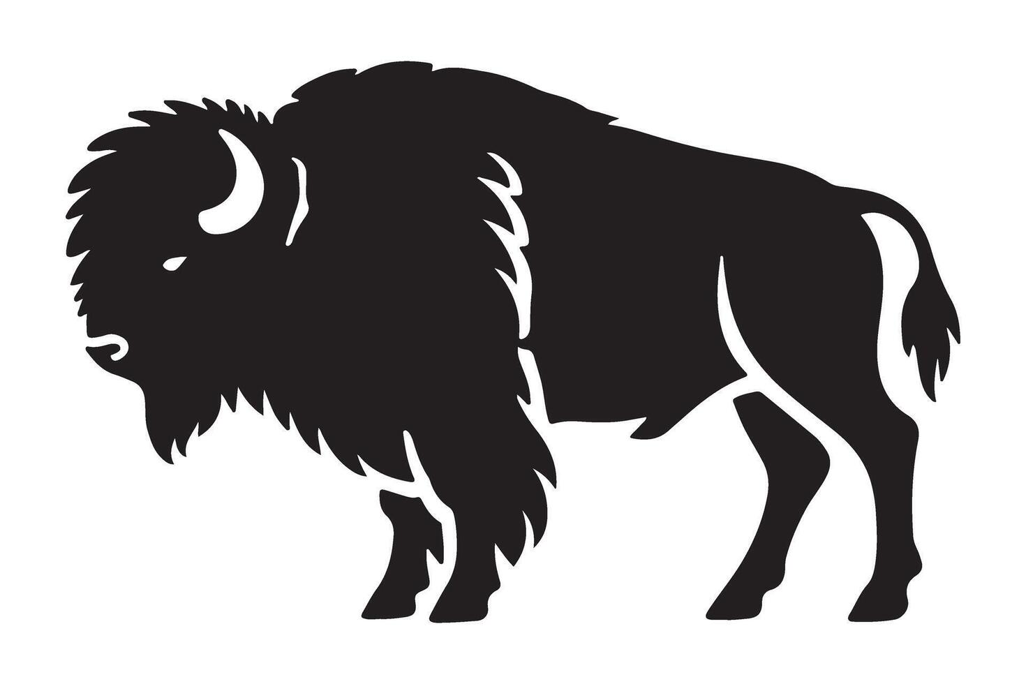 American Bison Silhouette Powerful and Majestic vector