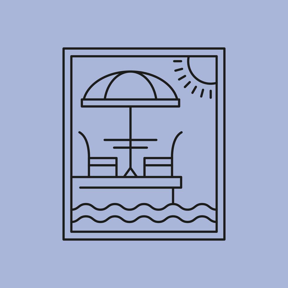 terrace view logo emblem illustration design vector