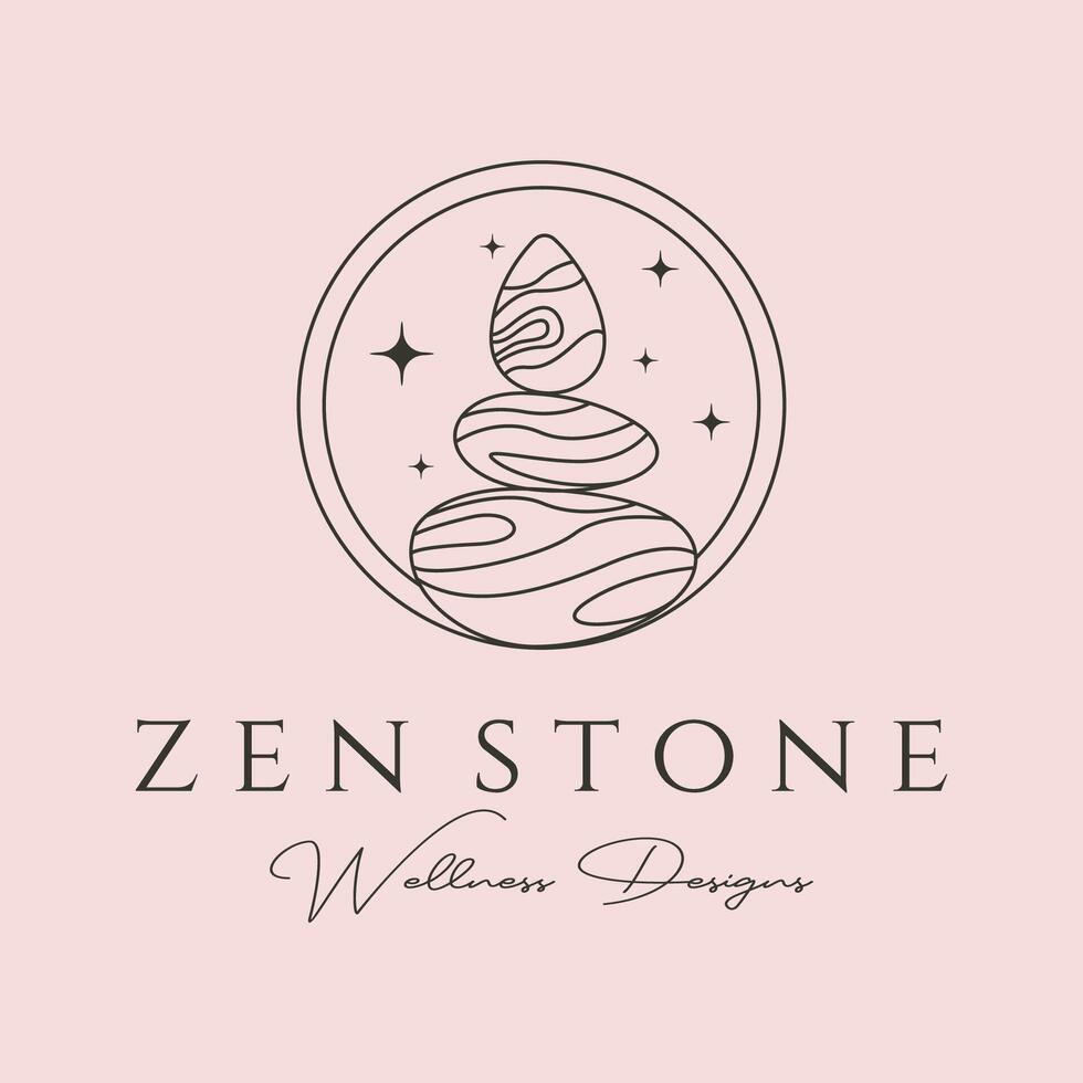 yoga stone minimal logo symbol illustration design vector