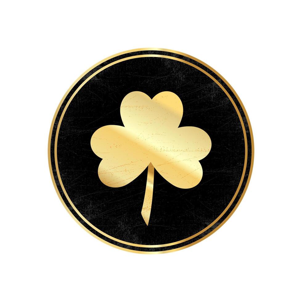 Gold leaf clover. vector