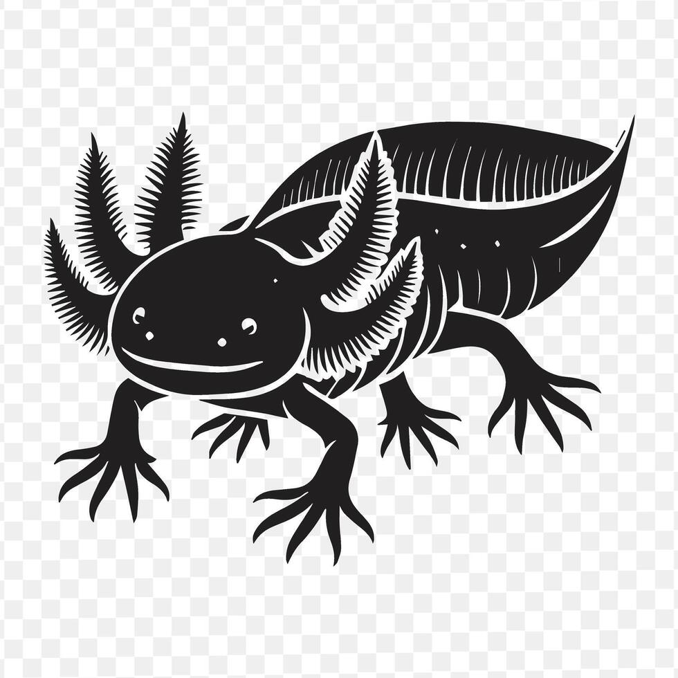 An axolotl perched in a mountainous landscape, surrounded by towering mountains and lush green trees vector
