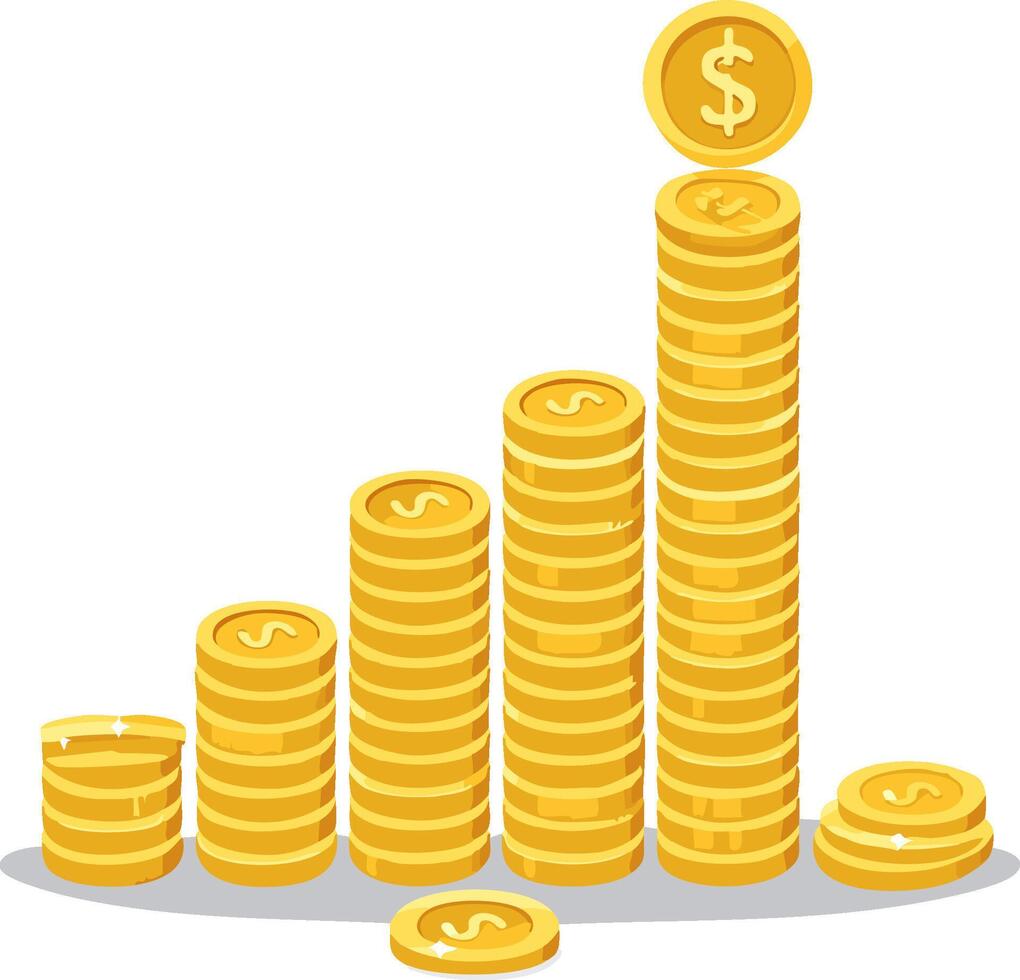 Upward Spiral of Coins vector