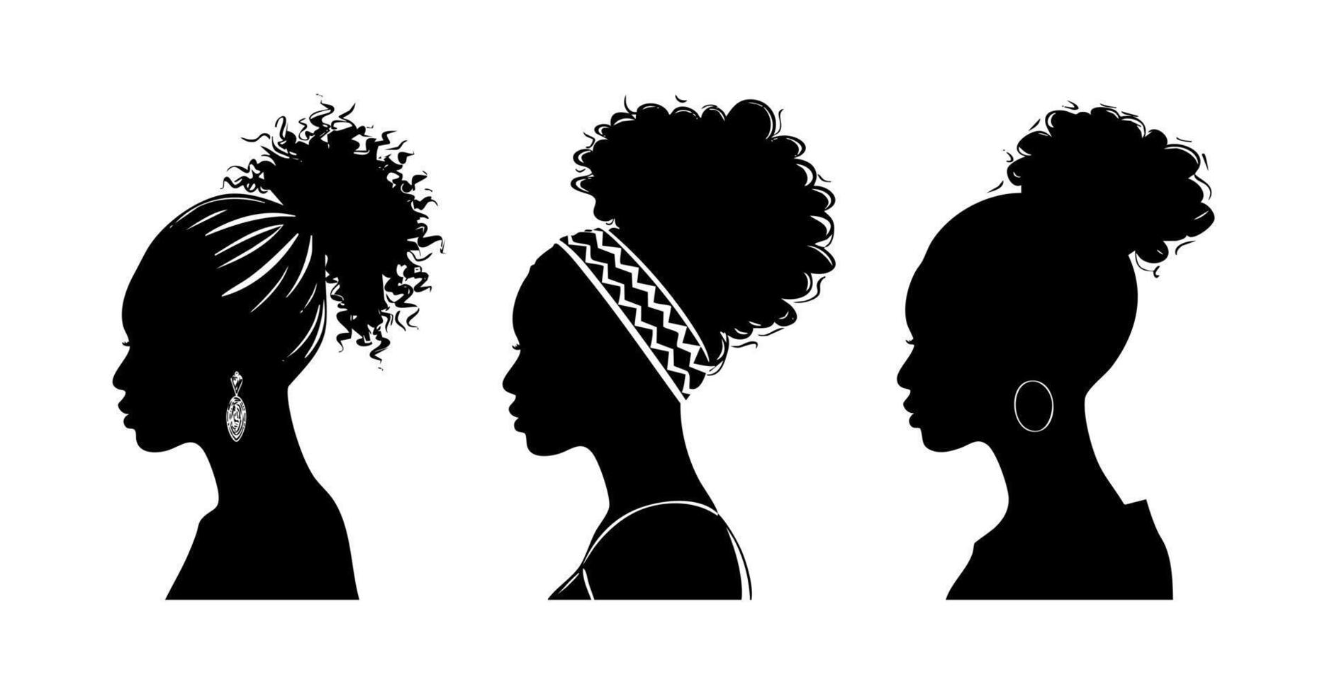 three black silhouettes vector