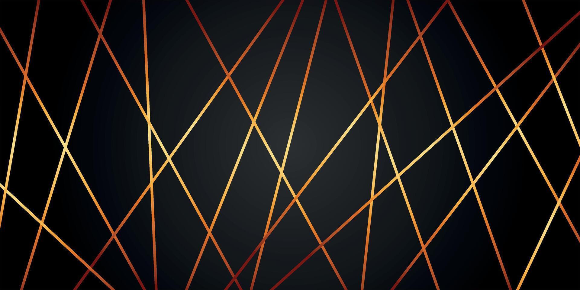 black background with gold color abstract lines vector