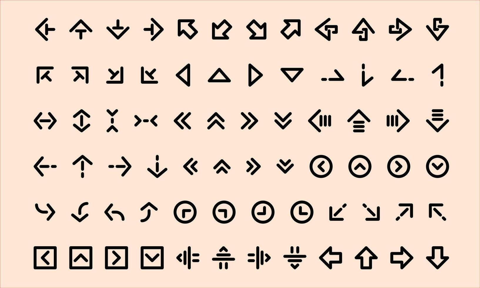 Design Illustration graphic of arrow set icon with line style. Suitable for UI, mobile design, web design, etc vector