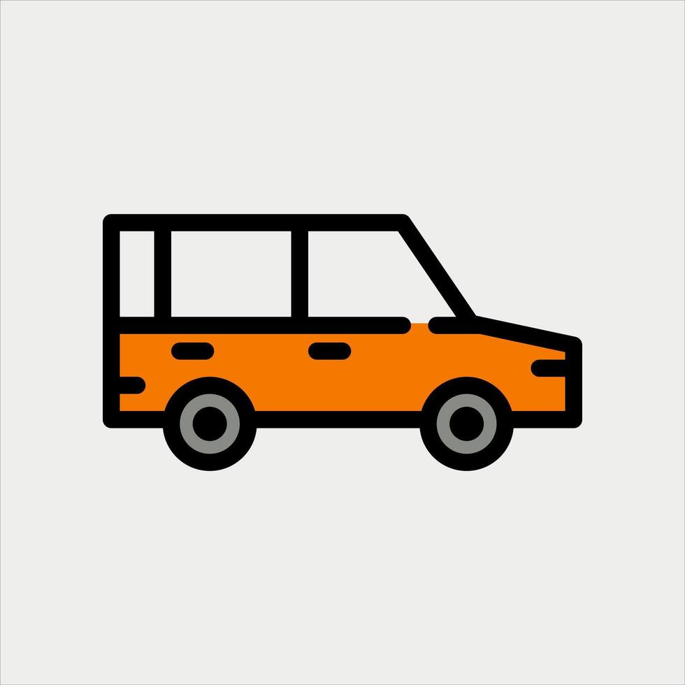 Design Illustration graphic of SUV car icon with line and color style. Suitable for UI, mobile design, web design, etc vector
