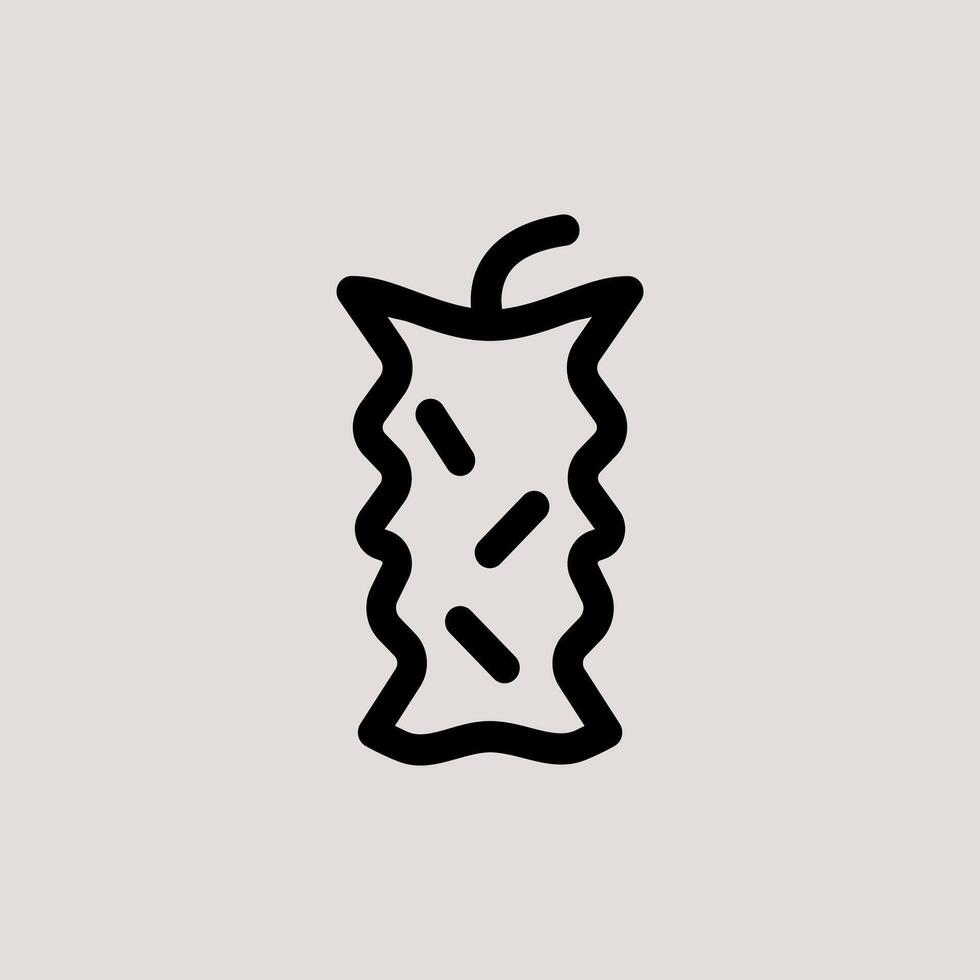 Design Illustration graphic of eaten apple icon with line style. Suitable for UI, mobile design, web design, etc vector