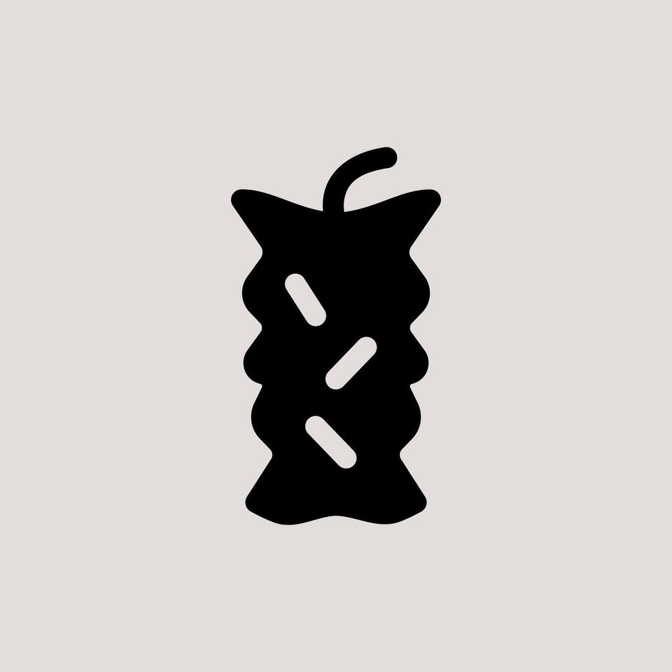 Design Illustration graphic of eaten apple icon with glyph style. Suitable for UI, mobile design, web design, etc vector