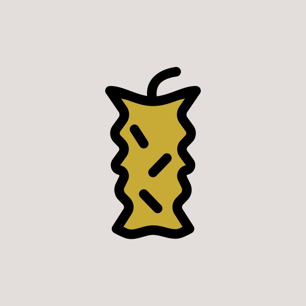Design Illustration graphic of eaten apple icon with line and color style. Suitable for UI, mobile design, web design, etc vector