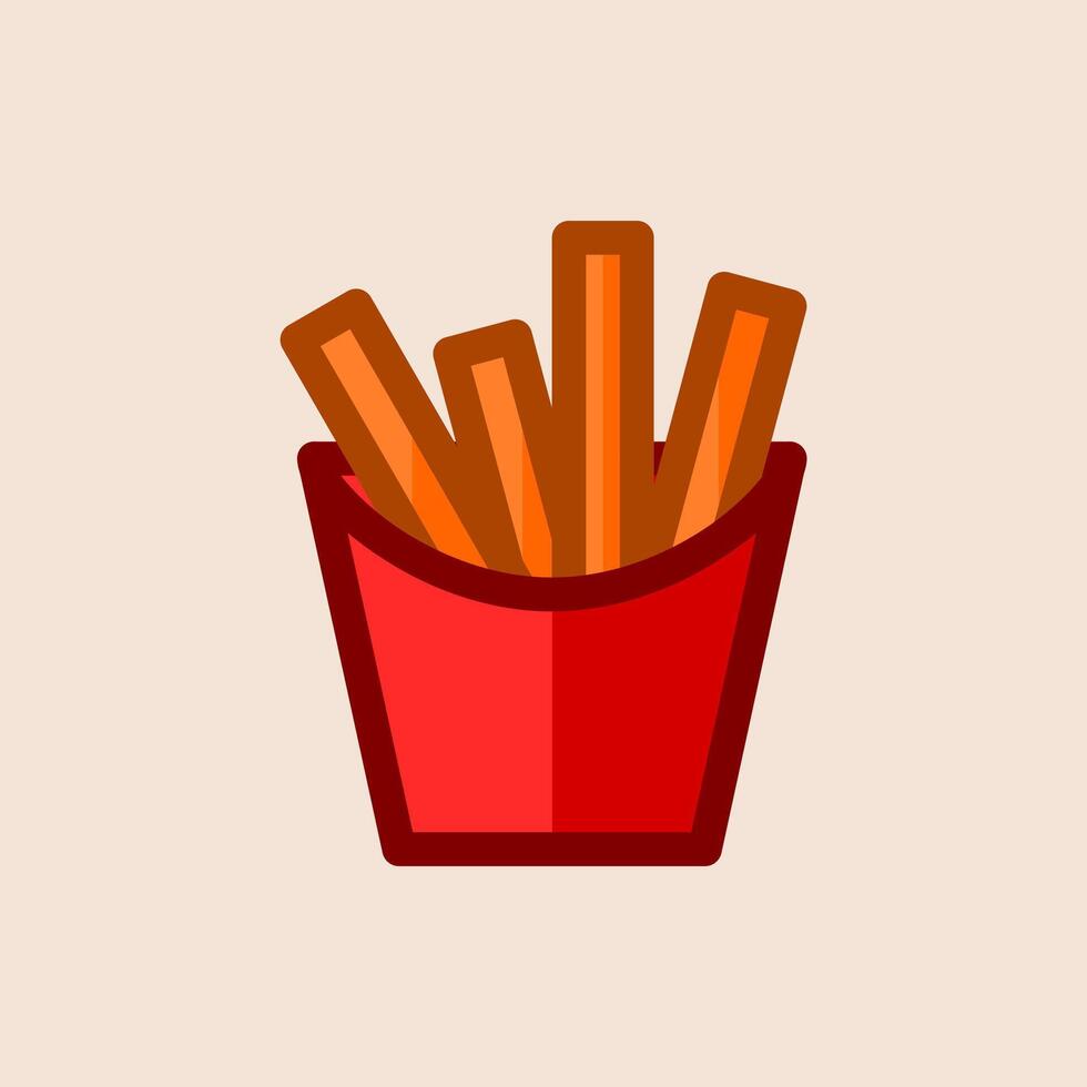 Design Illustration graphic of french fries icon with flat style. Suitable for UI, mobile design, web design, etc vector