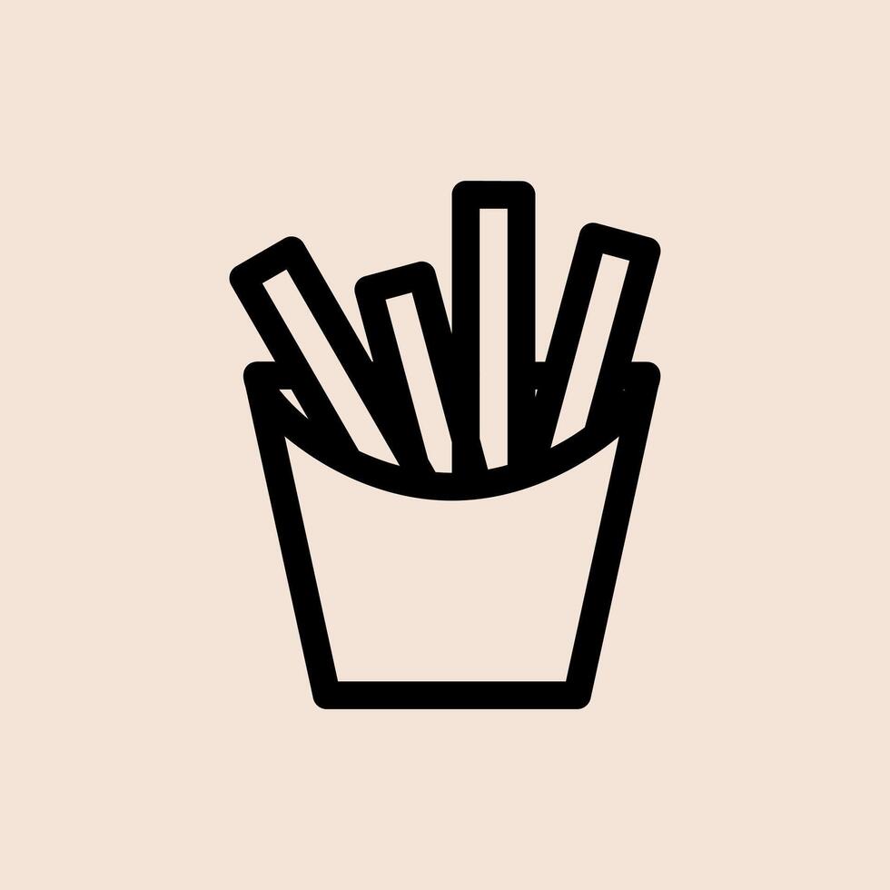 Design Illustration graphic of french fries icon with line style. Suitable for UI, mobile design, web design, etc vector