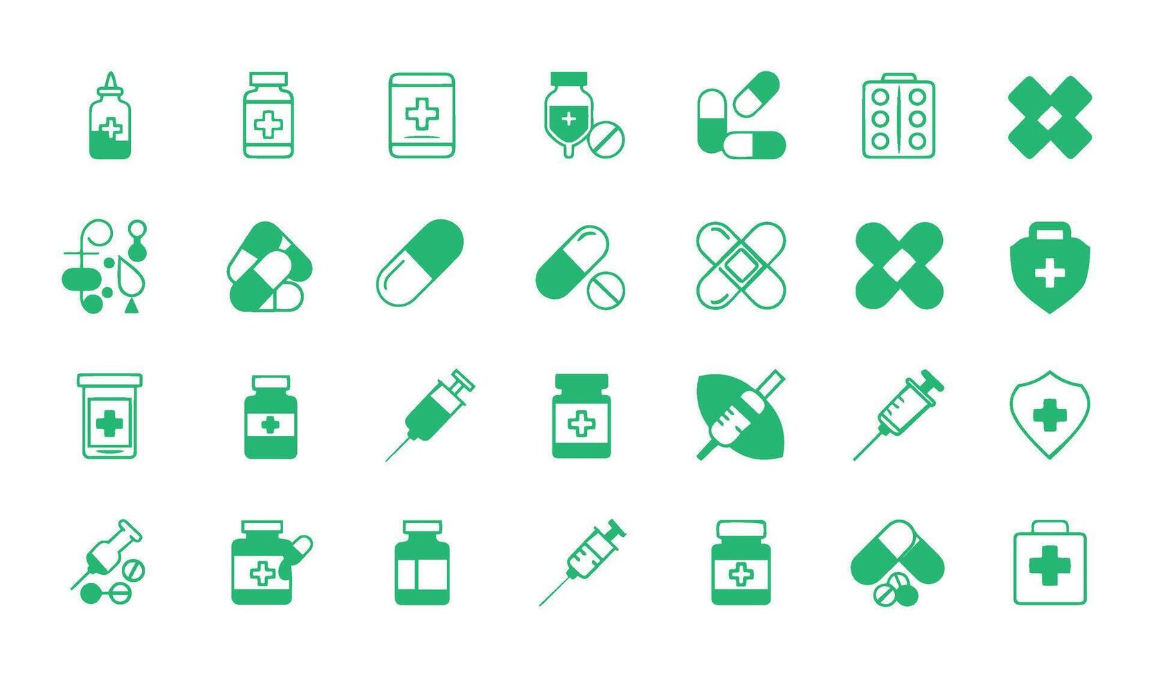 Healthcare Essentials Medicine Icon Set with Vivid Graphics vector