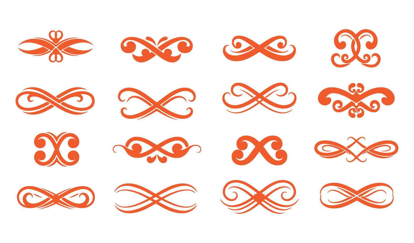 Intricate Infinity Curls Floral Swirls Set for Elegant Design Accents vector