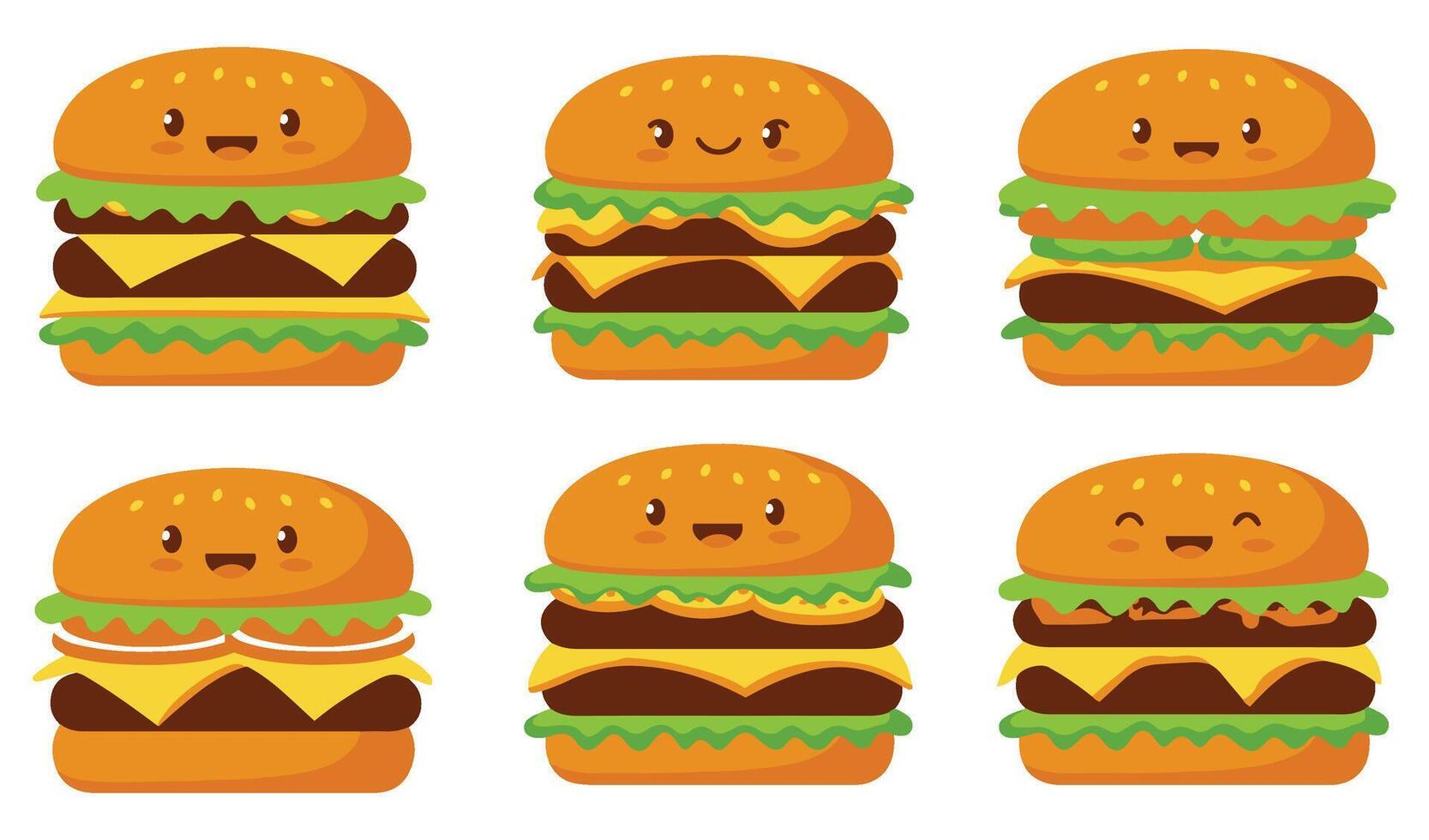 Cheeseburgers and Food Containers in Flat Design vector