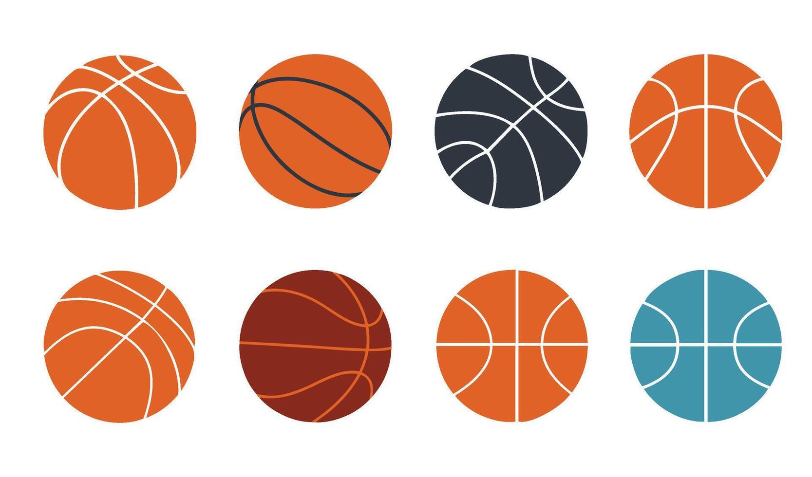Minimal Basketball Illustrations for Graphic Projects vector