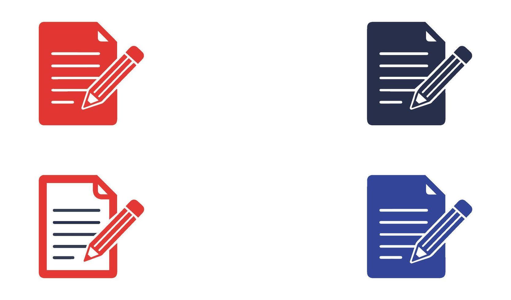 Paper and Pencil Cartoon Icon Set Vibrant Designs for Creatives vector