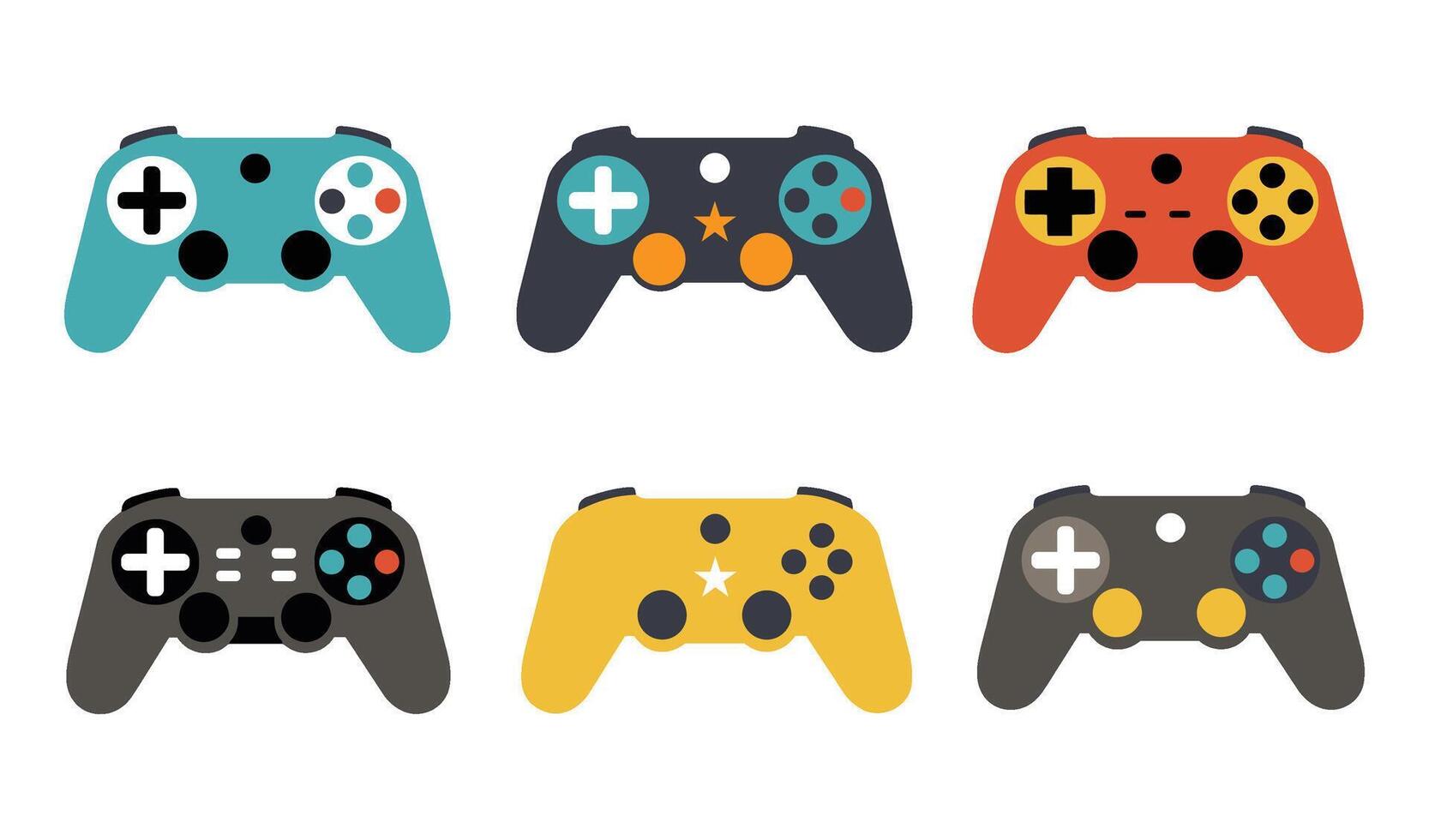 Joystick Game Control Vectors Car and Retro Controllers Collection