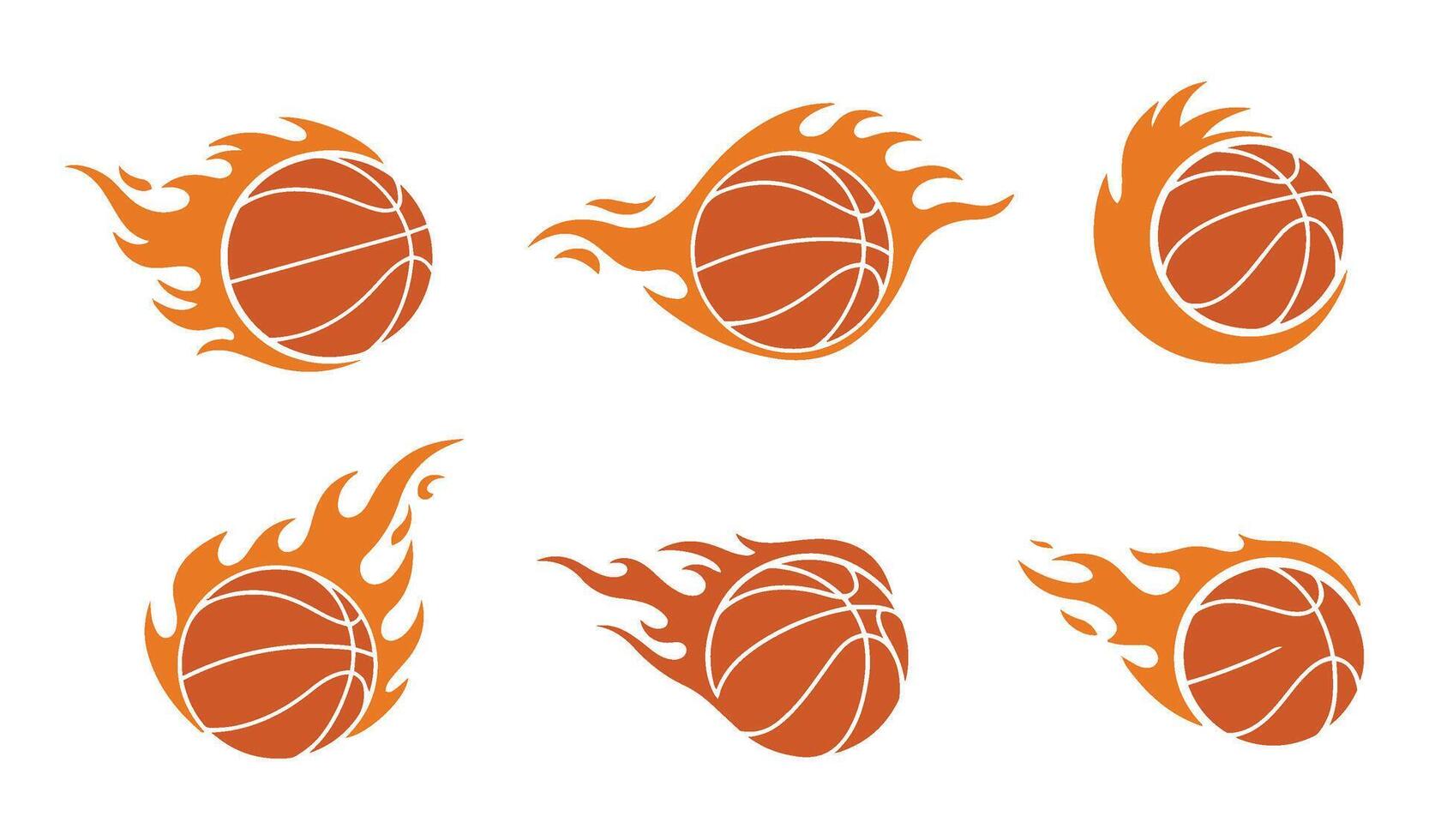 Flaming Ball Set High-Octane Graphics for Basketball Enthusiasts vector