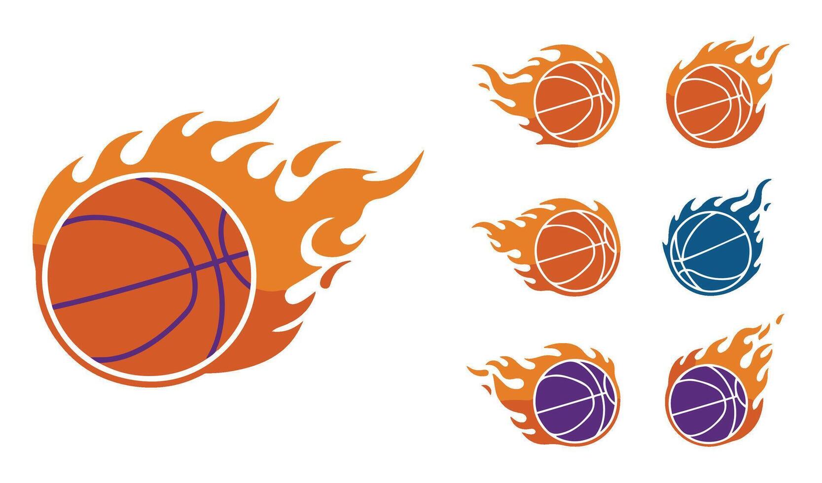 Hot Streak Basketball Set Energized Designs for Competitive Sporting Events vector
