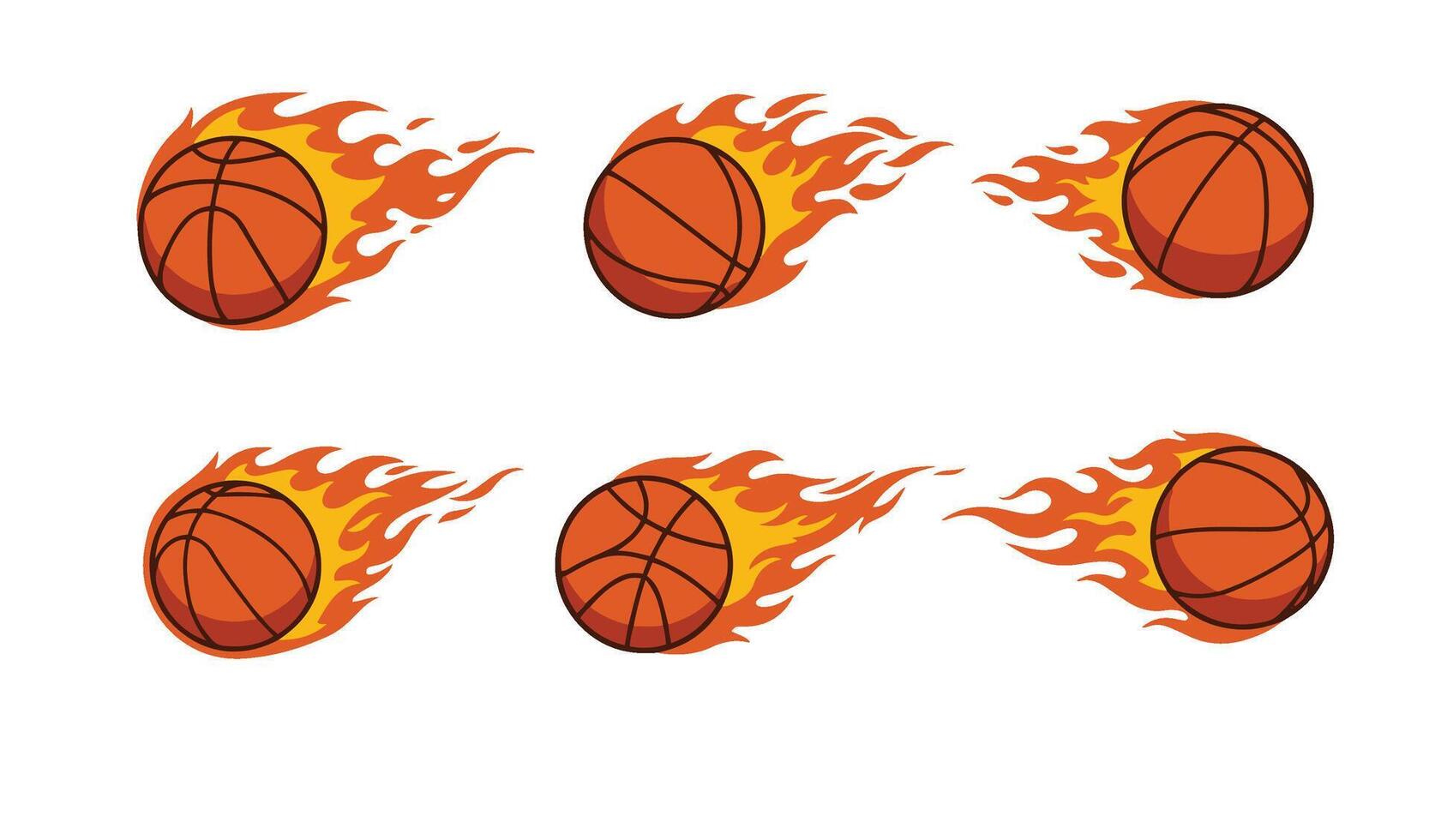 Intense Flame Basketball Set Unique Graphics for Sports Creativity vector