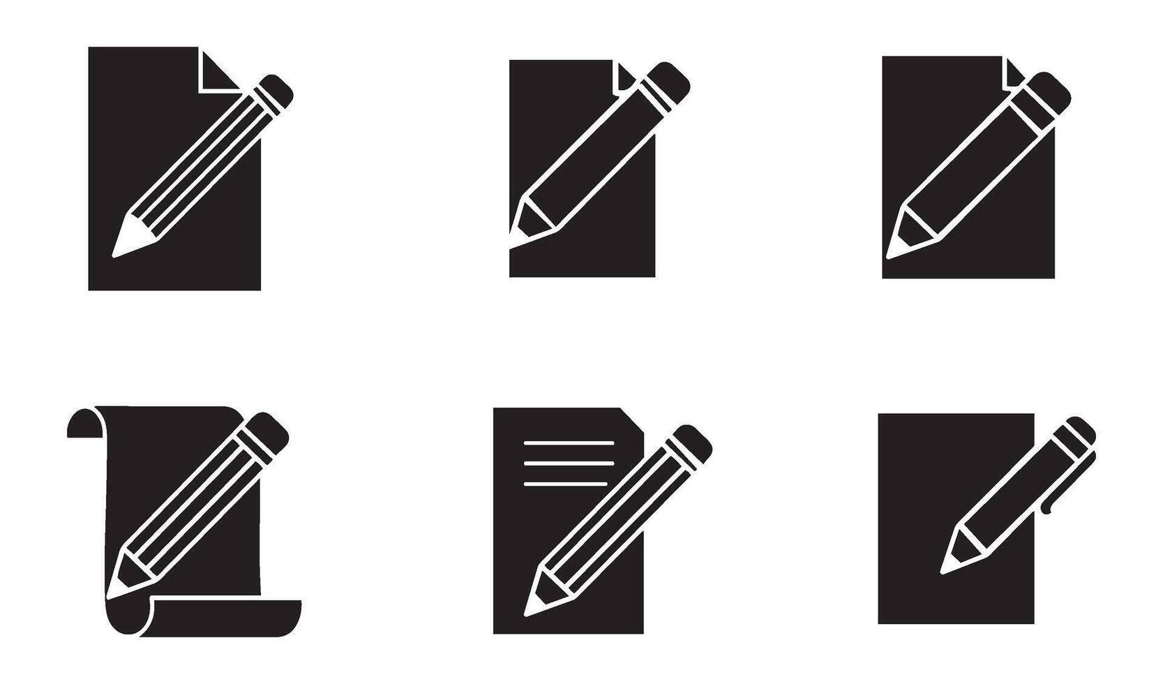 Paper and Pencil Cartoon Icons Creative Set for Designers vector
