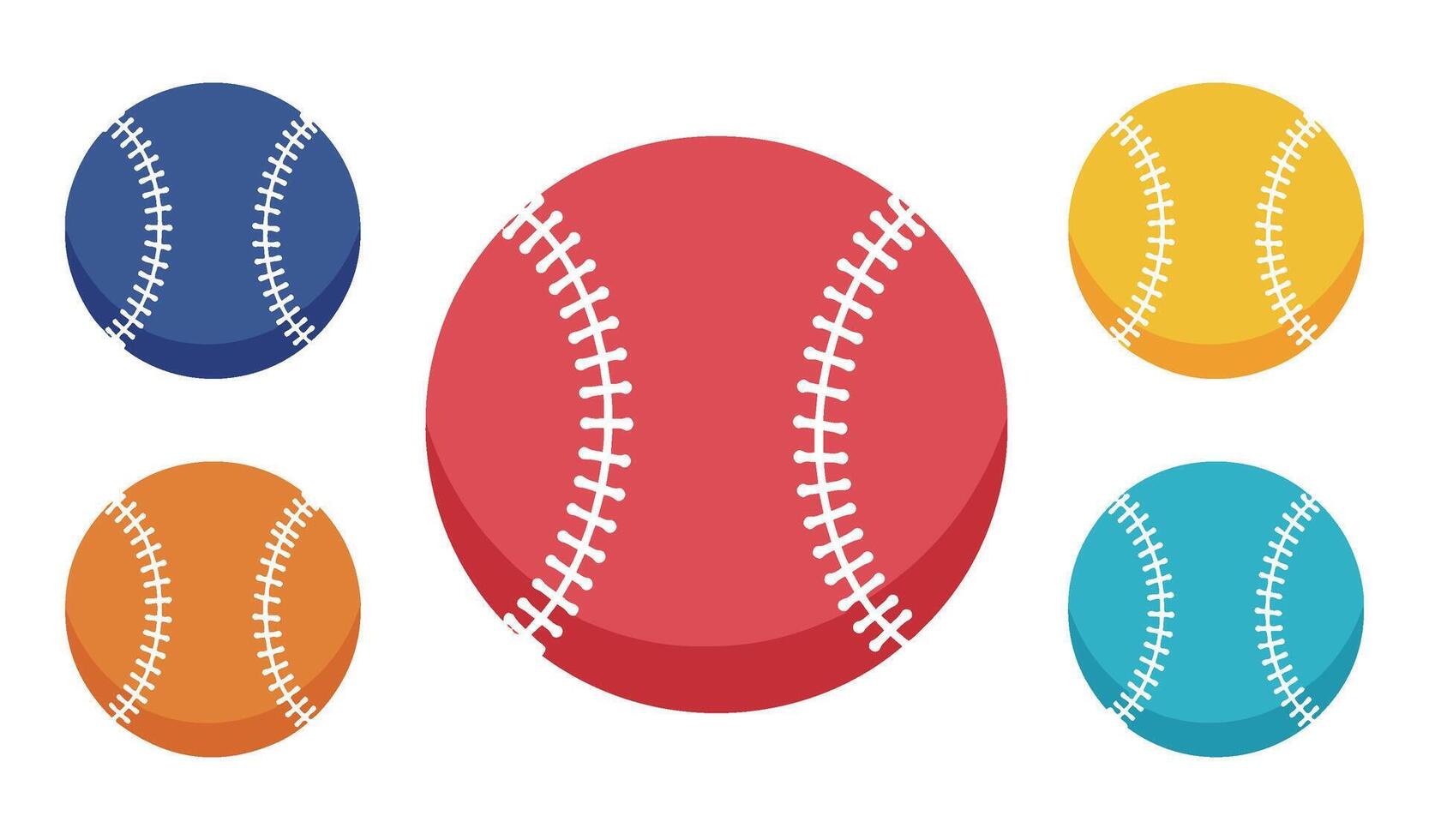 Vibrant Colorful Sport Baseball Set for Creative Designs vector