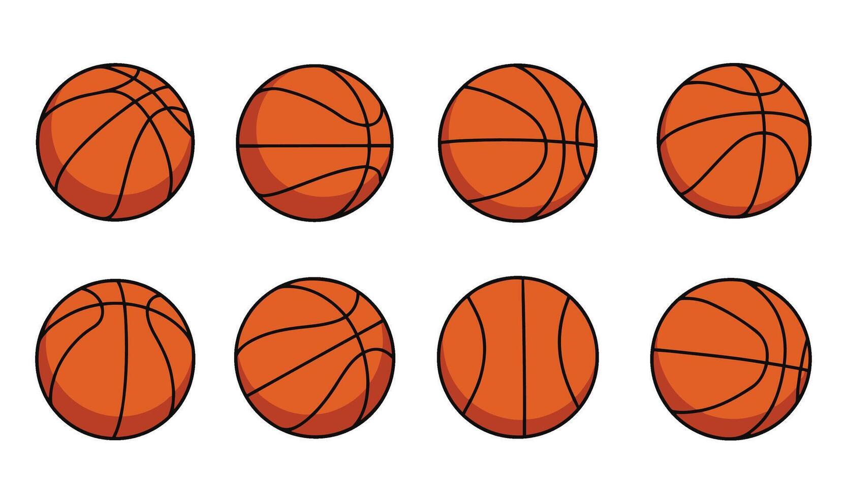 Flat Style Basketball Collection for Creative Projects vector