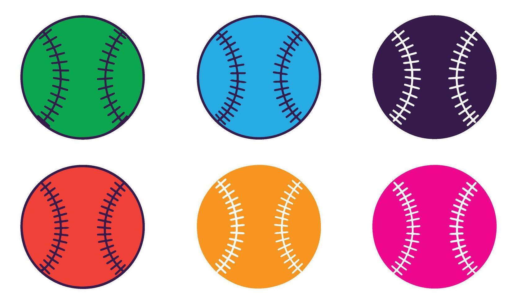 Multicolor Baseball Set Perfect for Team Logos vector