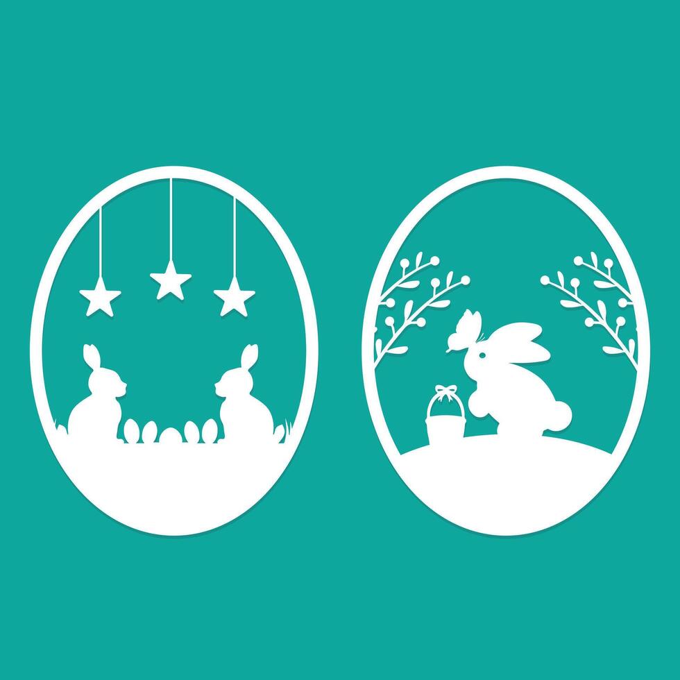 easter day paper cut template vector