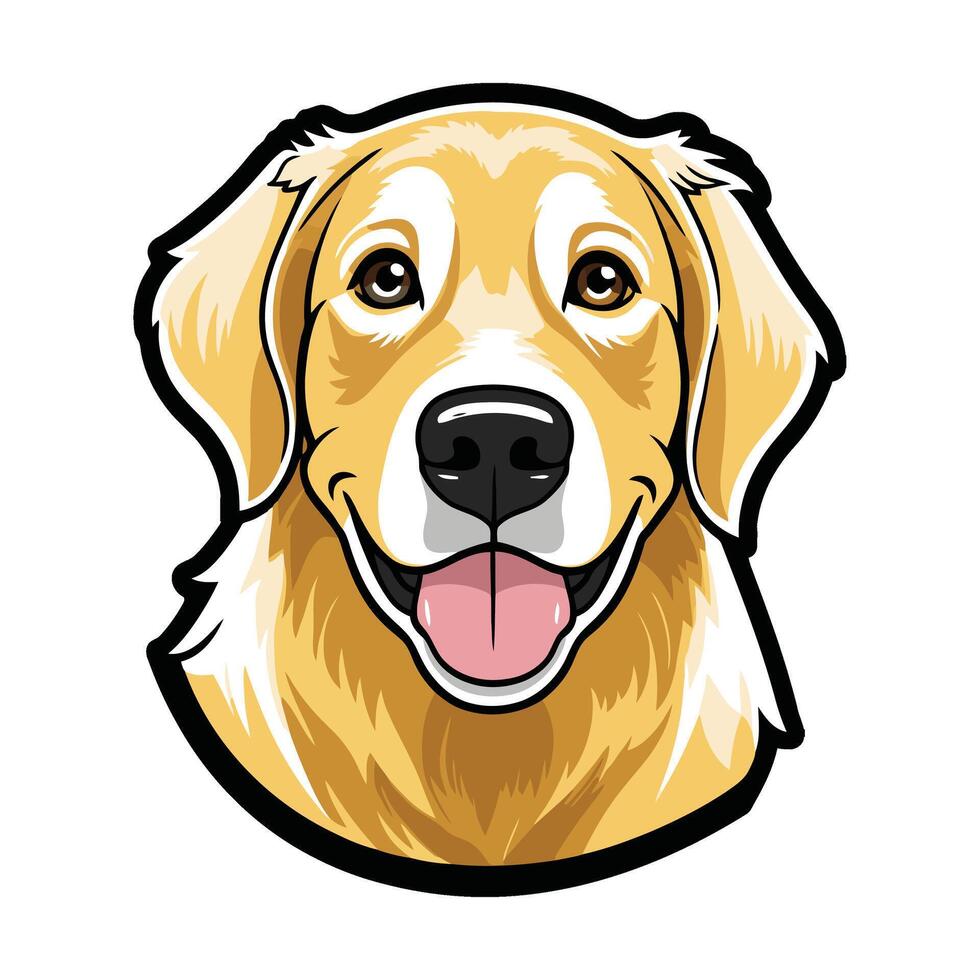 Lively Dog Head in Playful Cartoon Style vector