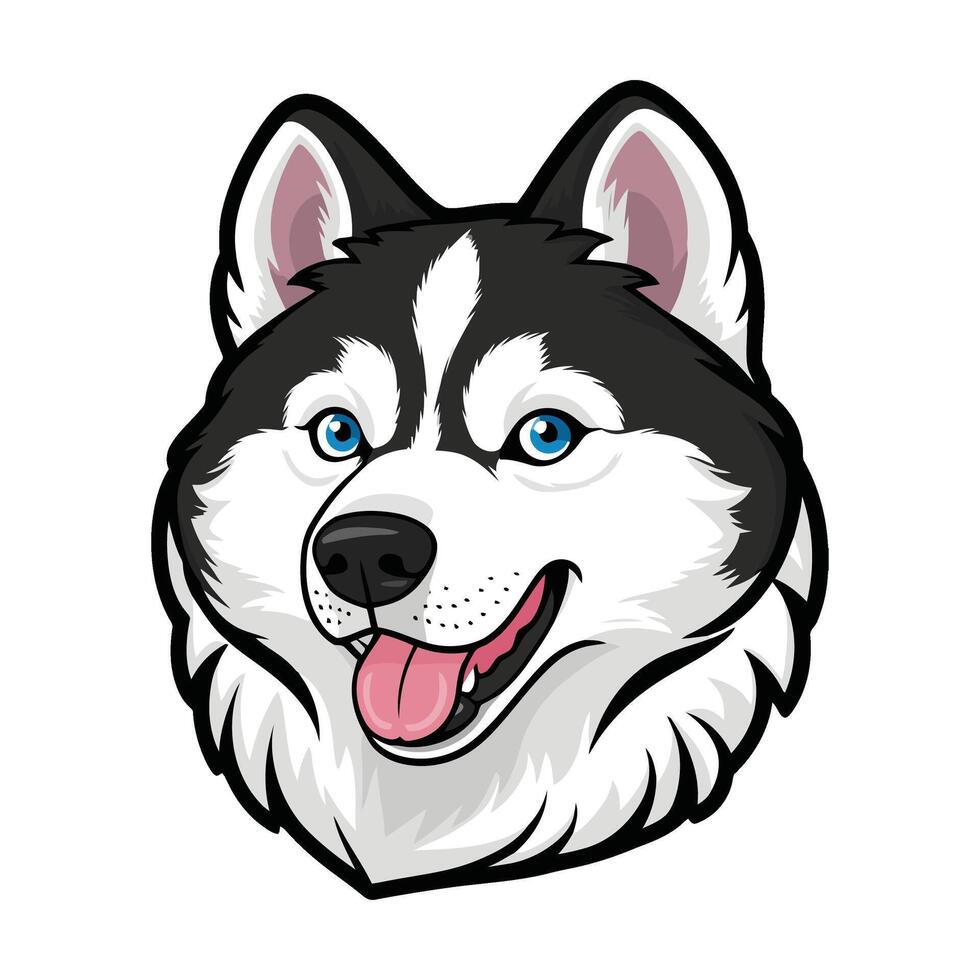 Friendly Dog Face in Simple Cartoon Style vector